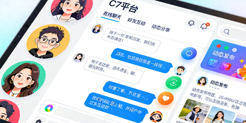 C7平台多人在线互动与社交功能场景图