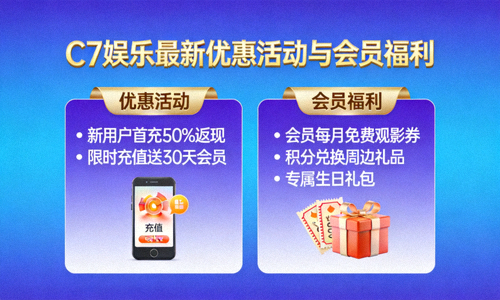 C7娱乐最新优惠活动与会员福利展示海报