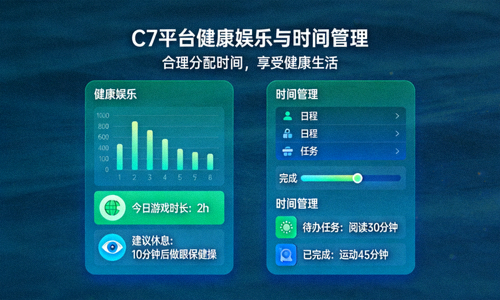 C7平台注重健康娱乐与时间管理的功能提示界面